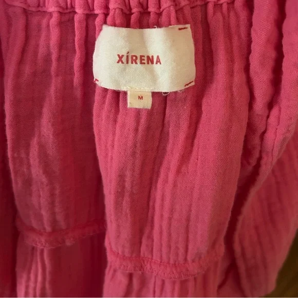 XiRENA~ Pink Nissa Cotton Gauze Tiered Puff Sleeve Mini Dress in size Medium - Picture 5 of 16